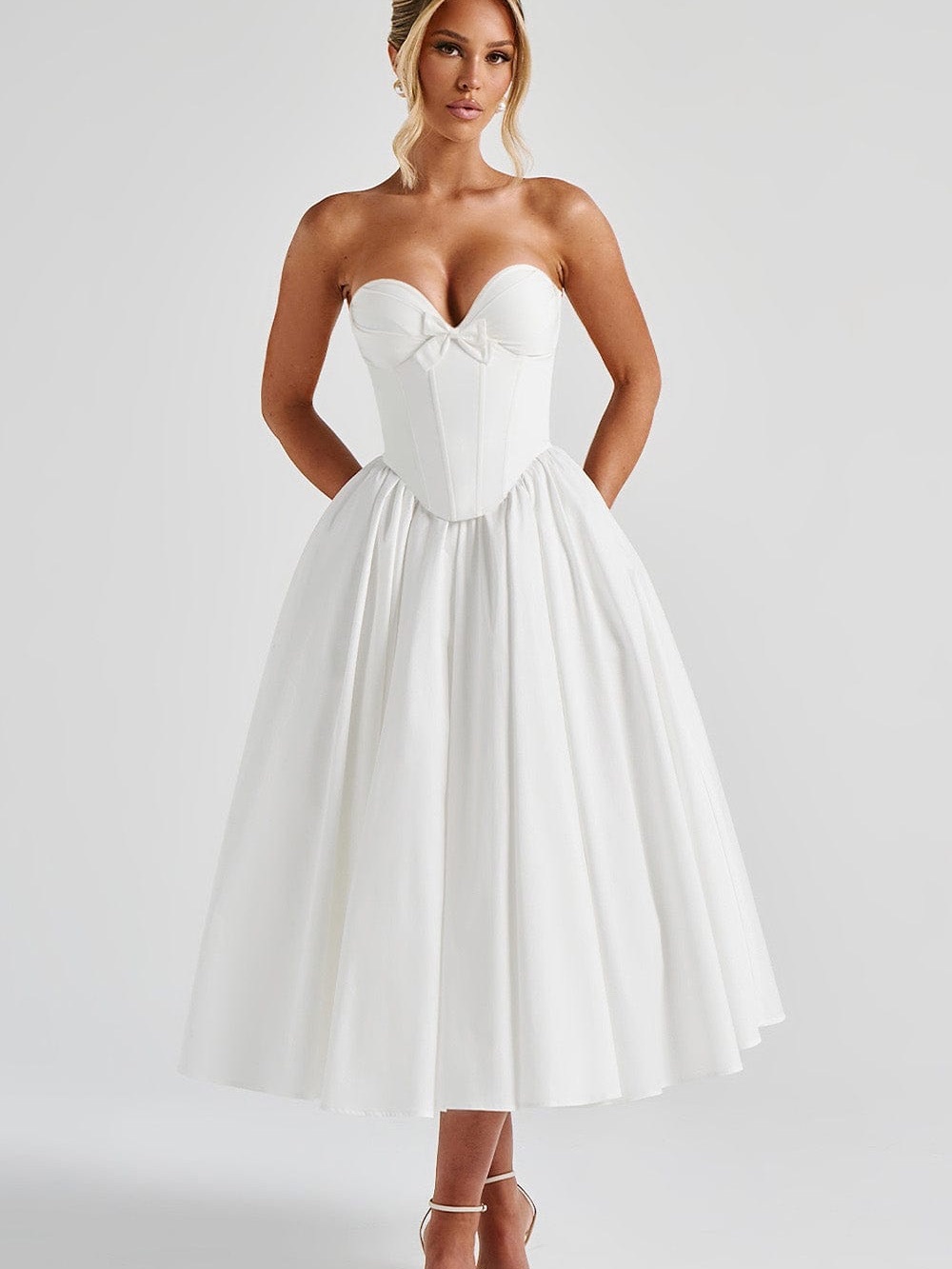 BABYBOO PRIM MIDI DRESS - IVORY - Picture 4 of 13